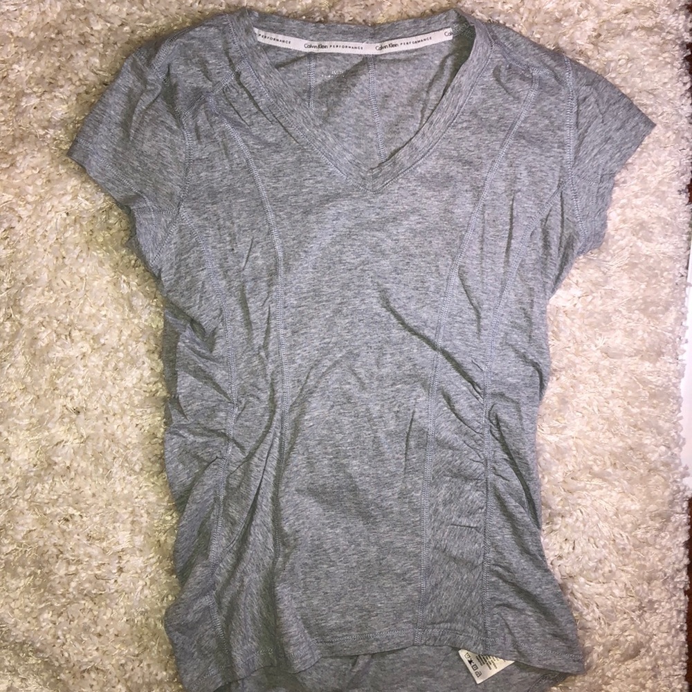 Calvin Klein Fitted ruched short sleeve tee